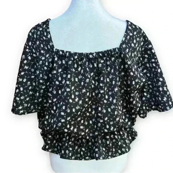 Jon & Anna Floral Peplum Blouse Size L - Picture 4 of 5